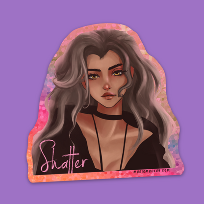 Shatter Glitter sticker 3″ × 2.97″