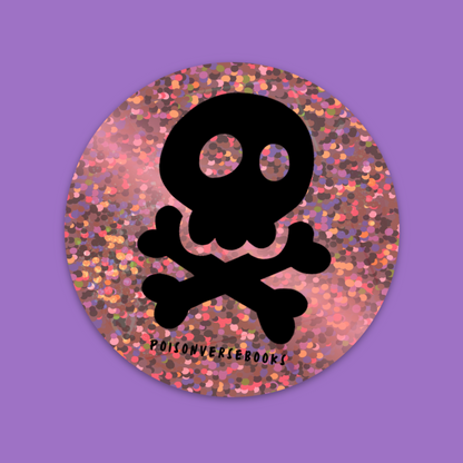 Glitter Skull Sticker 3"× 3″